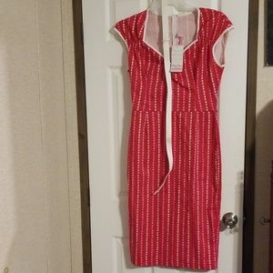 Pinup Couture Dresses - NWT Natasha wiggle dress red pinstripe ❤ L Pinup Couture Dresses - NWT Natasha wiggle dress red pinstripe ❤ L